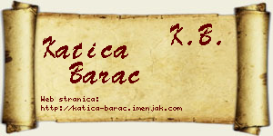 Katica Barać vizit kartica